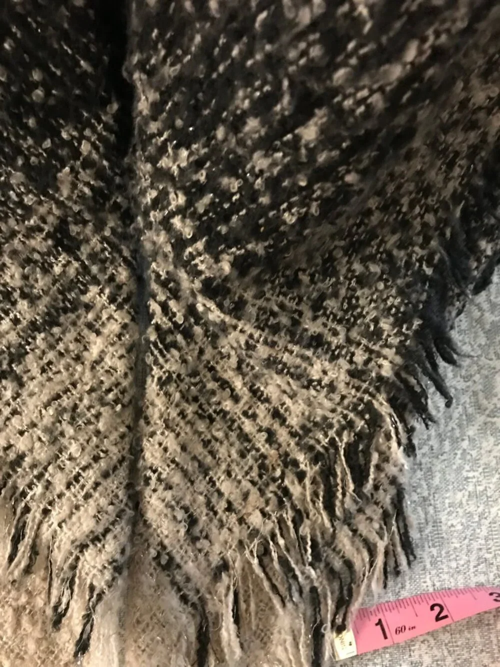 Accessory Street Black Hooded Fringed Cape Poncho Wrap One Size